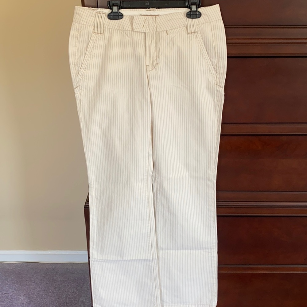 Yanuk cream and tan striped pants